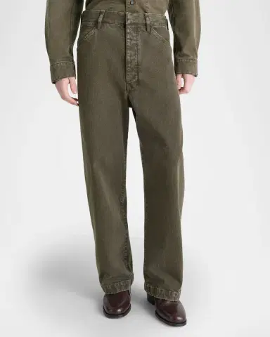 LEMAIRE Men's Waistband-Cinch Maxi Workwear Pants | Thumbnail 4 LEMAIRE Men's Waistband-Cinch Maxi Workwear Pants | Thumbnail 4