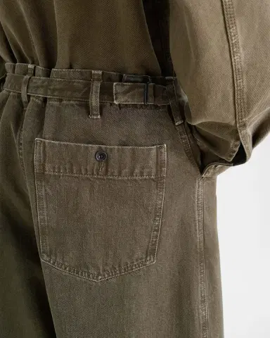LEMAIRE Men's Waistband-Cinch Maxi Workwear Pants | Thumbnail 5 LEMAIRE Men's Waistband-Cinch Maxi Workwear Pants | Thumbnail 5