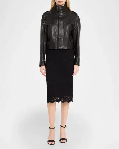 Dolce & Gabbana Plonge Leather Moto Jacket | Thumbnail 2 Dolce & Gabbana Plonge Leather Moto Jacket | Thumbnail 2