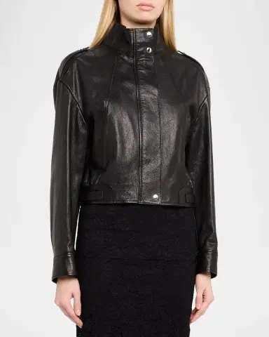 Dolce & Gabbana Plonge Leather Moto Jacket | Thumbnail 4 Dolce & Gabbana Plonge Leather Moto Jacket | Thumbnail 4