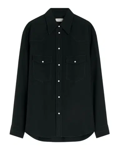 Lemaire Men's Cotton Twill Snap-Front Western Shirt | Thumbnail 1 Lemaire Men's Cotton Twill Snap-Front Western Shirt | Thumbnail 1