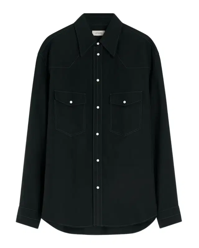 LEMAIRE Men 's Cotton Twill Snap-Front Western Shirt