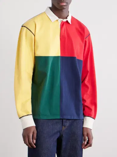 Drake's Colour-Block Cotton-Jersey Rugby Shirt - Men | Thumbnail 3
