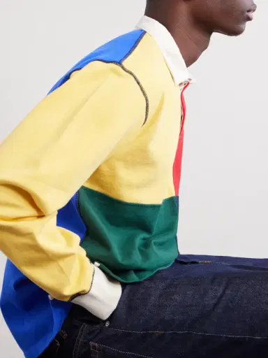 Drake's Colour-Block Cotton-Jersey Rugby Shirt - Men | Thumbnail 5