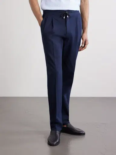 De Petrillo Straight-Leg Pleated Cotton-Twill Trousers - Men | Thumbnail 3 De Petrillo Straight-Leg Pleated Cotton-Twill Trousers - Men | Thumbnail 3