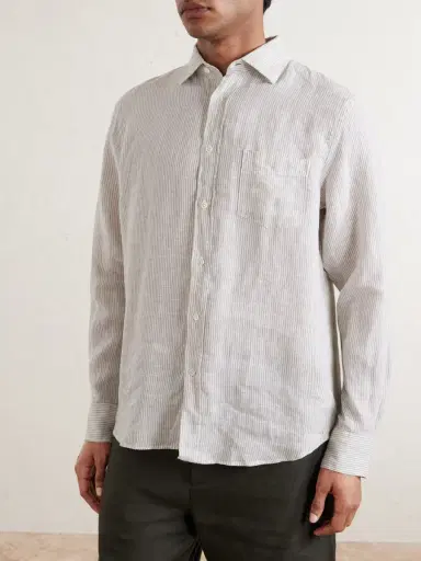 Hartford Paul Striped Linen Shirt - Men | Thumbnail 3