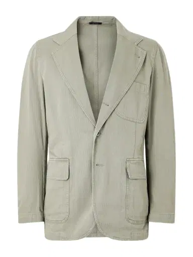 Drake's Games Herringbone Cotton Suit Jacket - Men | Thumbnail 1