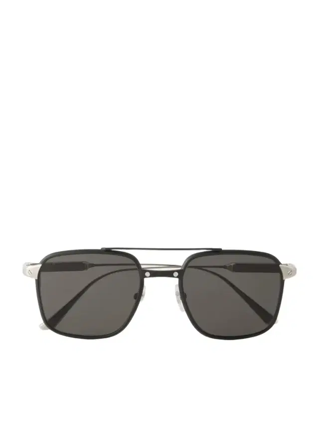 Cartier Eyewear Square-Frame Silver-Tone and Acetate Sunglasses - Men