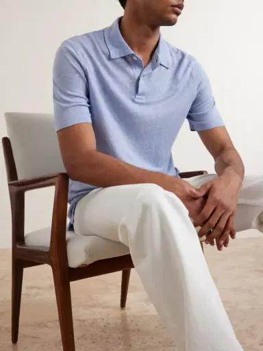 Hartford Knitted Linen Polo Shirt - Men | Thumbnail 5 Hartford Knitted Linen Polo Shirt - Men | Thumbnail 5