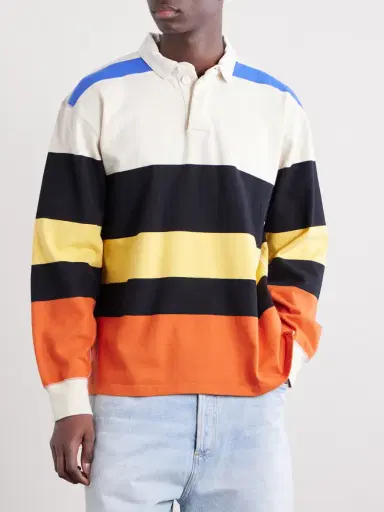 Drake's Striped Cotton-Jersey Rugby Shirt - Men | Thumbnail 3