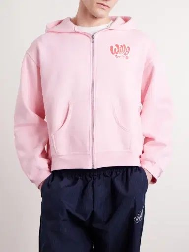 Willy Chavarria Willy Ropita Logo-Print Cotton-Jersey Zip-Up Hoodie - Men | Thumbnail 3 Willy Chavarria Willy Ropita Logo-Print Cotton-Jersey Zip-Up Hoodie - Men | Thumbnail 3