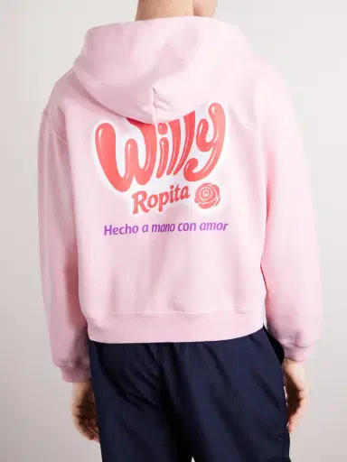 Willy Chavarria Willy Ropita Logo-Print Cotton-Jersey Zip-Up Hoodie - Men | Thumbnail 4 Willy Chavarria Willy Ropita Logo-Print Cotton-Jersey Zip-Up Hoodie - Men | Thumbnail 4