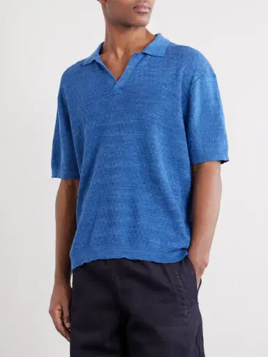 3sixteen Knitted Cotton Polo Shirt - Men | Thumbnail 3