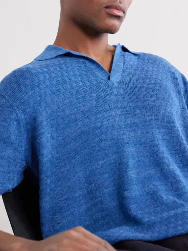3sixteen Knitted Cotton Polo Shirt - Men | Thumbnail 5