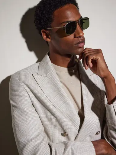 Brunello Cucinelli Aviator-Style Titanium Sunglasses - Men | Thumbnail 2