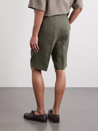 De Petrillo Straight-Leg Pleated Linen Shorts - Men | Thumbnail 4 De Petrillo Straight-Leg Pleated Linen Shorts - Men | Thumbnail 4