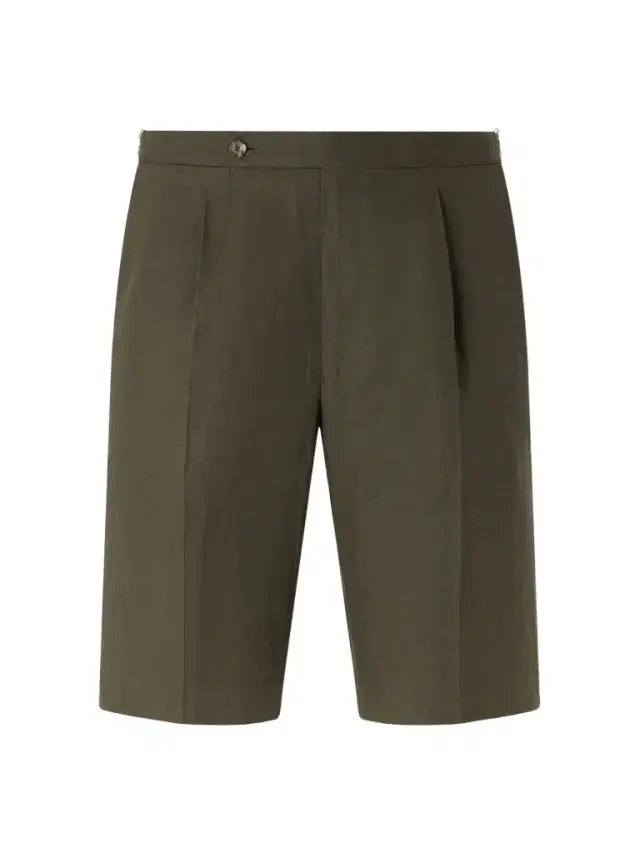 Straight-Leg Pleated Linen Shorts - Men