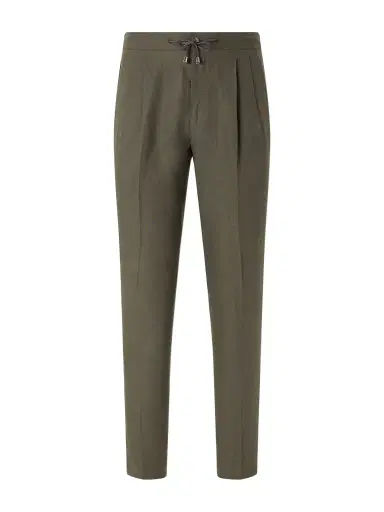 De Petrillo Straight-Leg Pleated Linen Suit Trousers - Men | Thumbnail 1