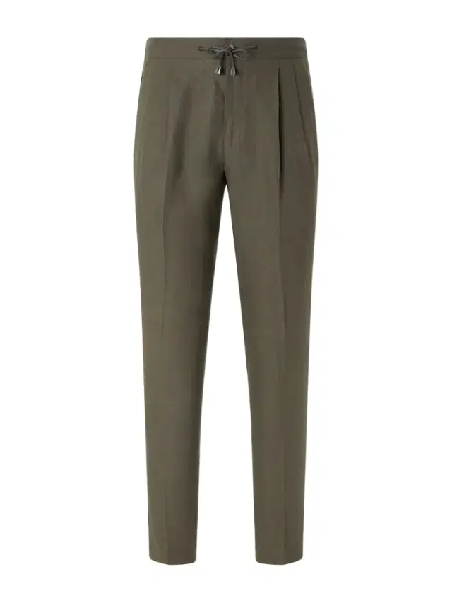 Straight-Leg Pleated Linen Suit Trousers - Men