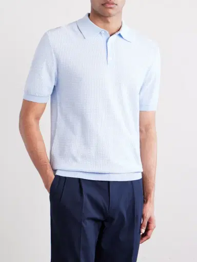 De Petrillo Cotton-Jacquard Polo Shirt - Men | Thumbnail 3 De Petrillo Cotton-Jacquard Polo Shirt - Men | Thumbnail 3