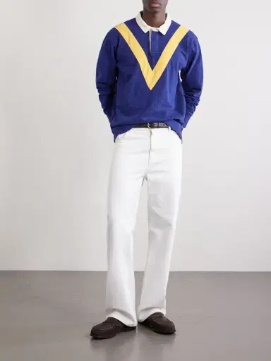 Drake's Chevron Flame Cotton-Jersey Rugby Shirt - Men | Thumbnail 2