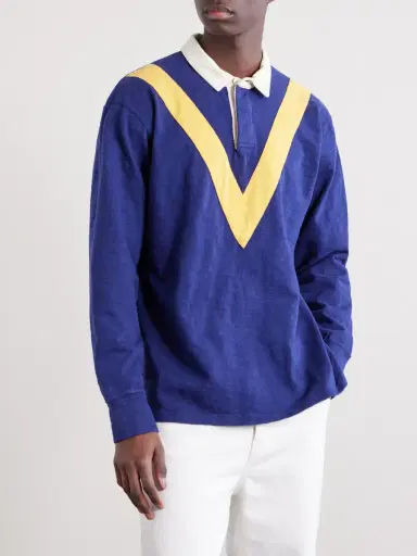Drake's Chevron Flame Cotton-Jersey Rugby Shirt - Men | Thumbnail 3