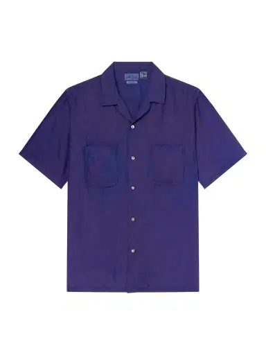 Blue Blue Japan Convertible-Collar Indigo-Dyed Silk-Habotai Shirt - Men | Thumbnail 1