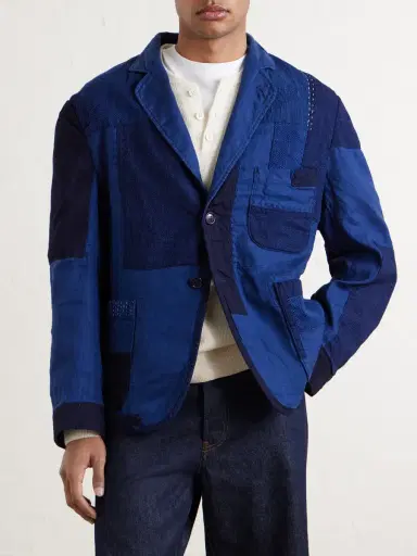 Blue Blue Japan Nenrin Indigo-Dyed Patchwork Linen Blazer - Men | Thumbnail 3