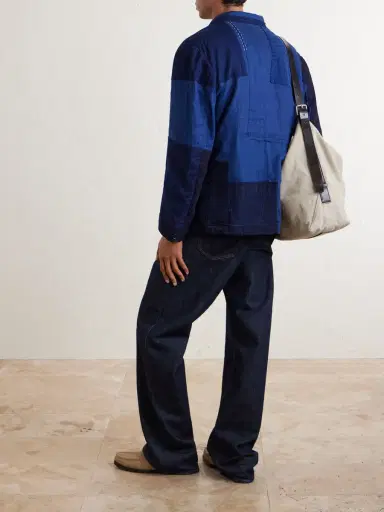 Blue Blue Japan Nenrin Indigo-Dyed Patchwork Linen Blazer - Men | Thumbnail 4