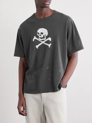 OrSlow Vintage Fade Printed Paint-Splattered Cotton-Jersey T-Shirt - Men | Thumbnail 3 OrSlow Vintage Fade Printed Paint-Splattered Cotton-Jersey T-Shirt - Men | Thumbnail 3