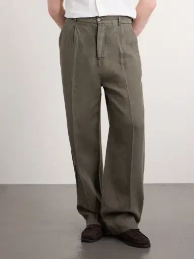 3sixteen Straight-Leg Pleated Linen Trousers - Men | Thumbnail 3 3sixteen Straight-Leg Pleated Linen Trousers - Men | Thumbnail 3