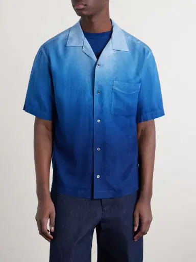 Blue Blue Japan Camp-Collar Dégradé Woven Shirt - Men | Thumbnail 3 Blue Blue Japan Camp-Collar Dégradé Woven Shirt - Men | Thumbnail 3