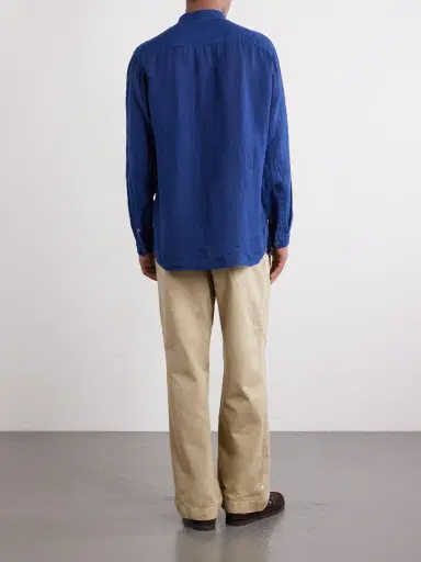 Blue Blue Japan Grandad-Collar Linen-Chambray Shirt - Men | Thumbnail 4