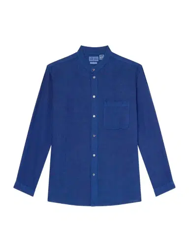 Blue Blue Japan Grandad-Collar Linen-Chambray Shirt - Men | Thumbnail 1