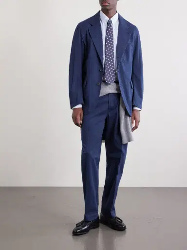 Drake's Games Herringbone Cotton Suit Jacket - Men | Thumbnail 2