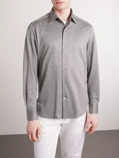 Zegna Silk, Linen and Cotton-Blend Shirt - Men | Thumbnail 3