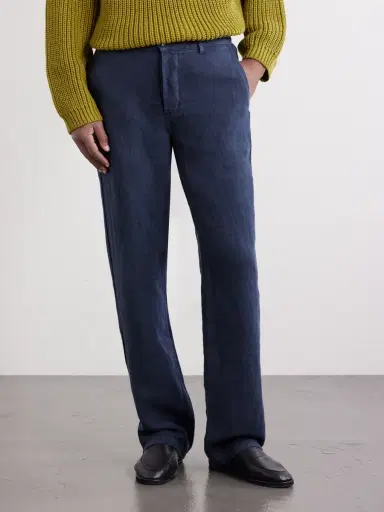 3sixteen Straight-Leg Linen Trousers - Men | Thumbnail 3