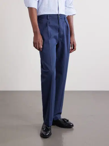 Drake's Games Straight-Leg Herringbone Cotton Suit Trousers - Men | Thumbnail 3