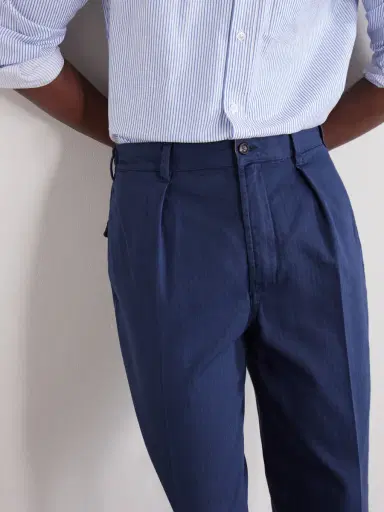 Drake's Games Straight-Leg Herringbone Cotton Suit Trousers - Men | Thumbnail 5