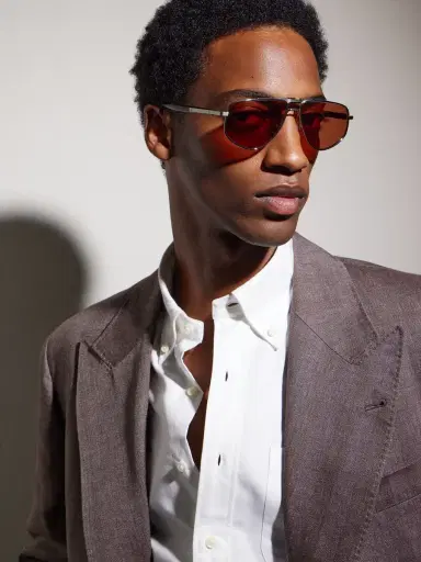 Brunello Cucinelli Aviator-Style Titanium Sunglasses - Men | Thumbnail 5