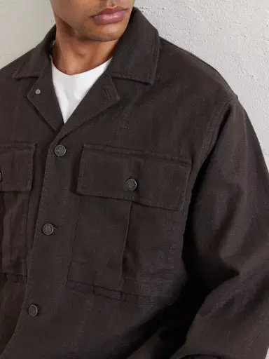 3sixteen M43 Linen Overshirt - Men | Thumbnail 5 3sixteen M43 Linen Overshirt - Men | Thumbnail 5