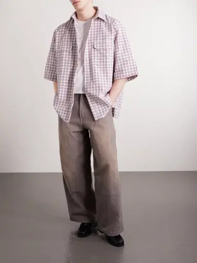 Willy Chavarria SS Corcoran Checked Woven Shirt - Men | Thumbnail 2