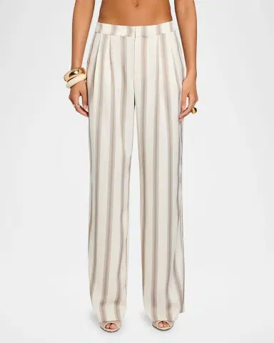 SEROYA Marlowe Striped Satin Pants | Thumbnail 4