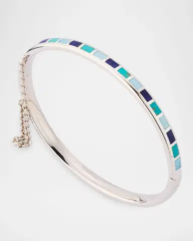 Jan Leslie Lapis, Blue MOP and Turquoise Dash Bangle Bracelet in Sterling Silver | Thumbnail 3 Jan Leslie Lapis, Blue MOP and Turquoise Dash Bangle Bracelet in Sterling Silver | Thumbnail 3