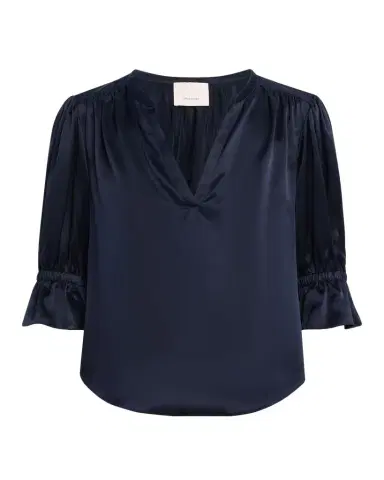 Cinq à Sept Fiona Silk Split-Neck Top | Thumbnail 1