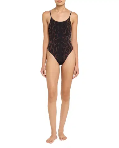 TOM FORD Ocelot-Print Jersey Backless One-Piece Swimsuit | Thumbnail 1