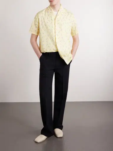 Jil Sander Camp-Collar Printed Cotton Shirt - Men | Thumbnail 2