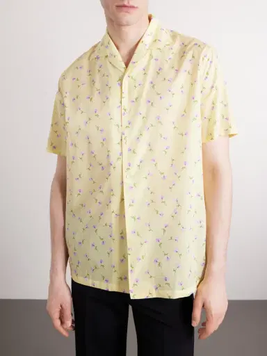 Jil Sander Camp-Collar Printed Cotton Shirt - Men | Thumbnail 3
