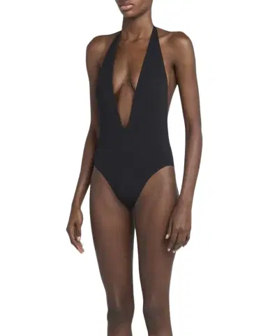 Tom Ford Plunging Halter Jersey One-Piece Swimsuit | Thumbnail 1 Tom Ford Plunging Halter Jersey One-Piece Swimsuit | Thumbnail 1
