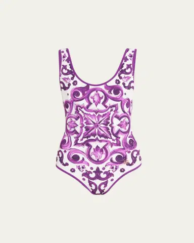 Dolce & Gabbana Majolica-Print One-Piece Swimsuit | Thumbnail 2 Dolce & Gabbana Majolica-Print One-Piece Swimsuit | Thumbnail 2
